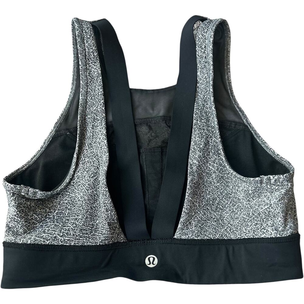 EUC Lululemon Run The Day Bra Fractal Dark Starlight Black / Black Size 6